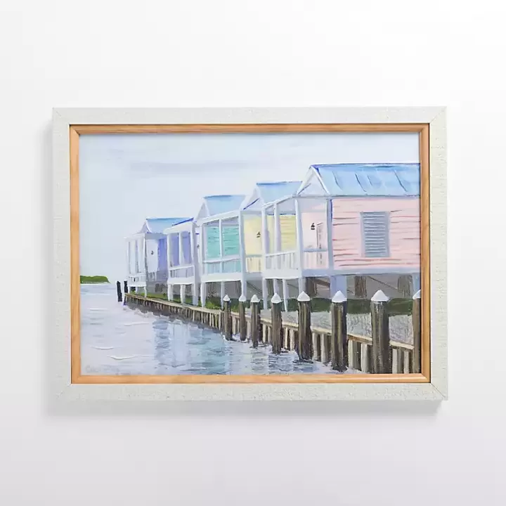 Shop Pastel Beach Houses Framed Art Print Framed Art