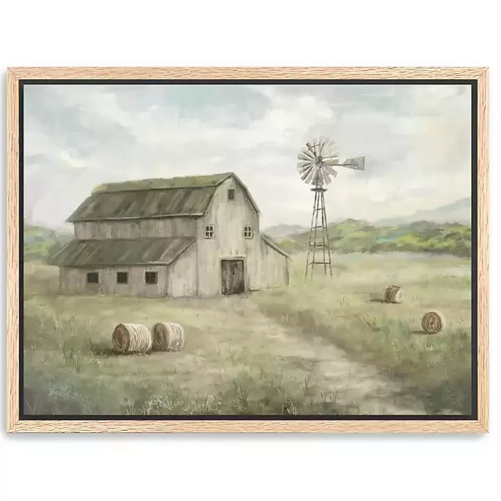 Best Peaceful Farm Oak Framed Canvas Art Print Canvas Art