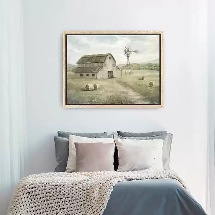 Best Peaceful Farm Oak Framed Canvas Art Print Canvas Art