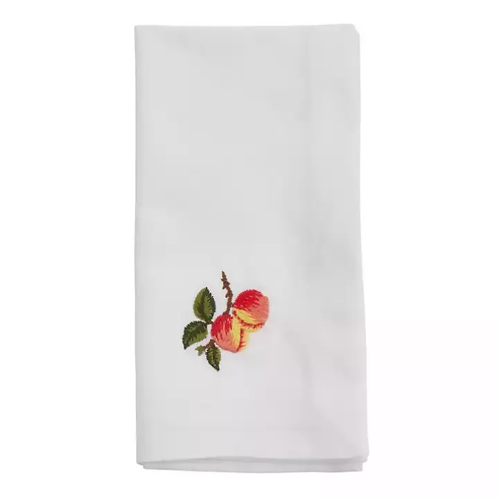 Shop Peach Embroidered 4-pc. Napkin Set Table Linens