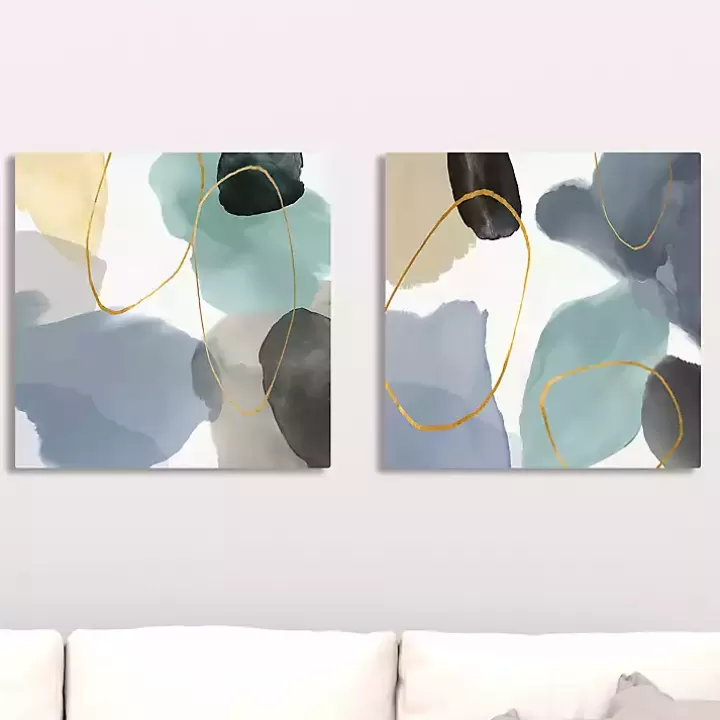 Sale Pebbled Harmony Giclee Canvas Art Print, Set of 2 Canvas Art