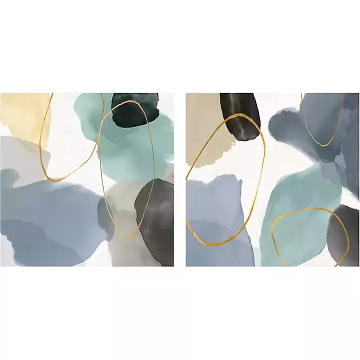Sale Pebbled Harmony Giclee Canvas Art Print, Set of 2 Canvas Art