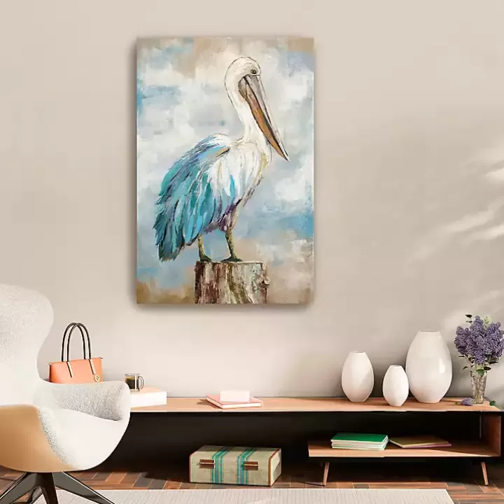 Cheap Pelican Perch Canvas Art Print, 24x36 in. Canvas Art