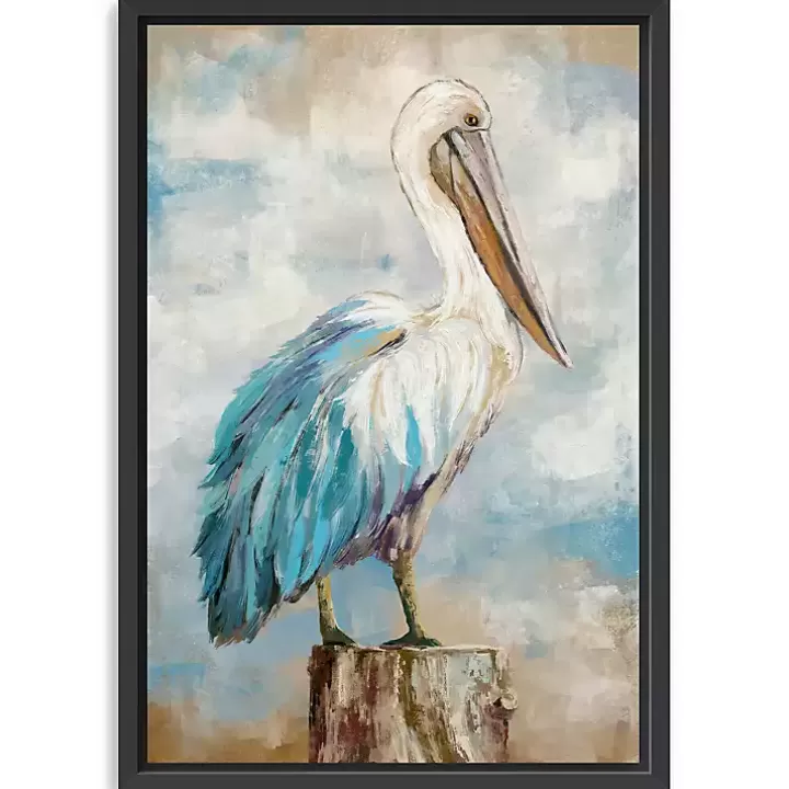 Online Pelican Perch Framed Canvas Art Print, 32x48 in. Canvas Art