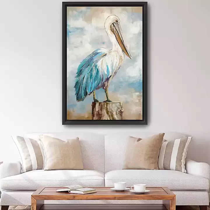 Online Pelican Perch Framed Canvas Art Print, 32x48 in. Canvas Art