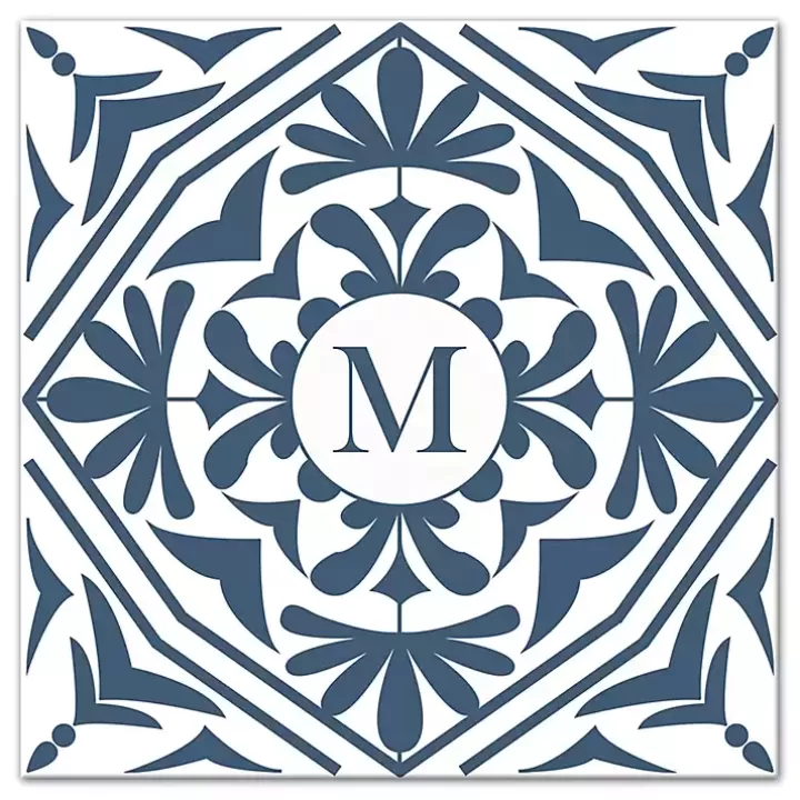 Shop Personalized Blue Tile Monogram Wall Plaque Monogram Wall Decor