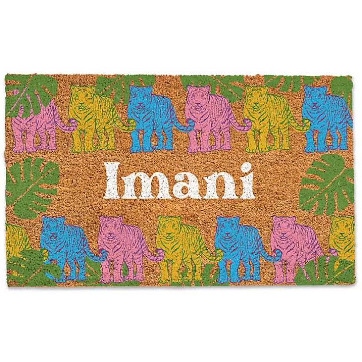 Discount Personalized Colorful Tigers Coir Doormat Doormats