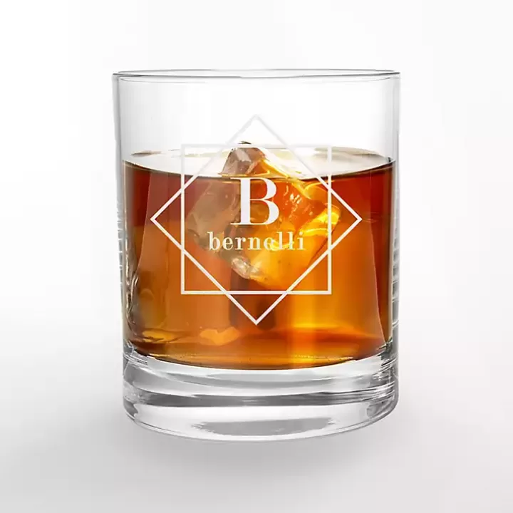 Clearance Personalized Diamond Whiskey Glasses, Set of 2 Glassware & Drinkware