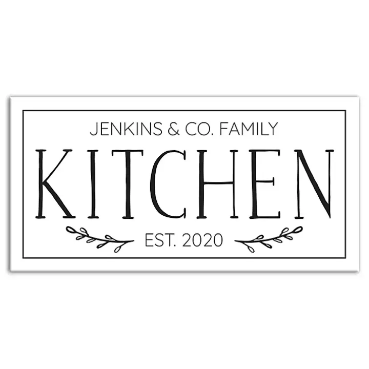 Hot Personalized Family Kitchen Co. Canvas Wall Plaque Wall Quotes & Signs