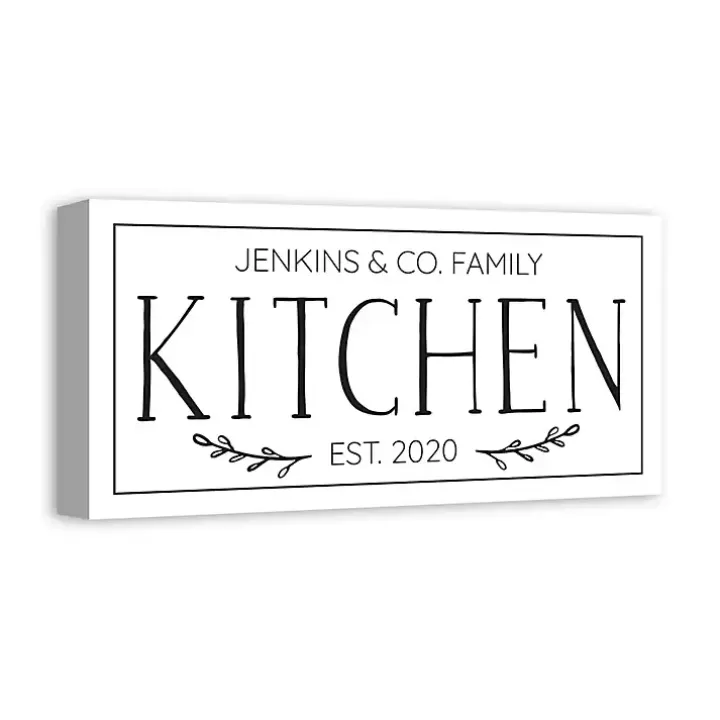 Hot Personalized Family Kitchen Co. Canvas Wall Plaque Wall Quotes & Signs