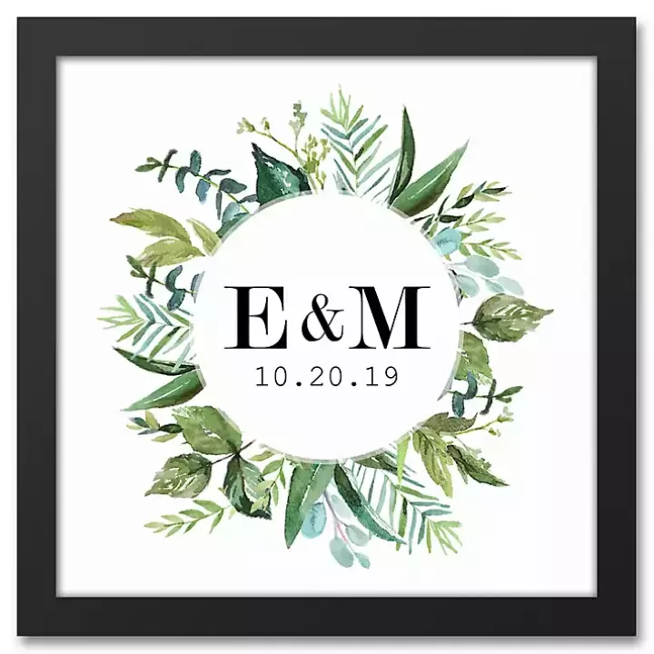 Online Personalized Framed Monogram Leaves Wall Plaque Wall Quotes & Signs