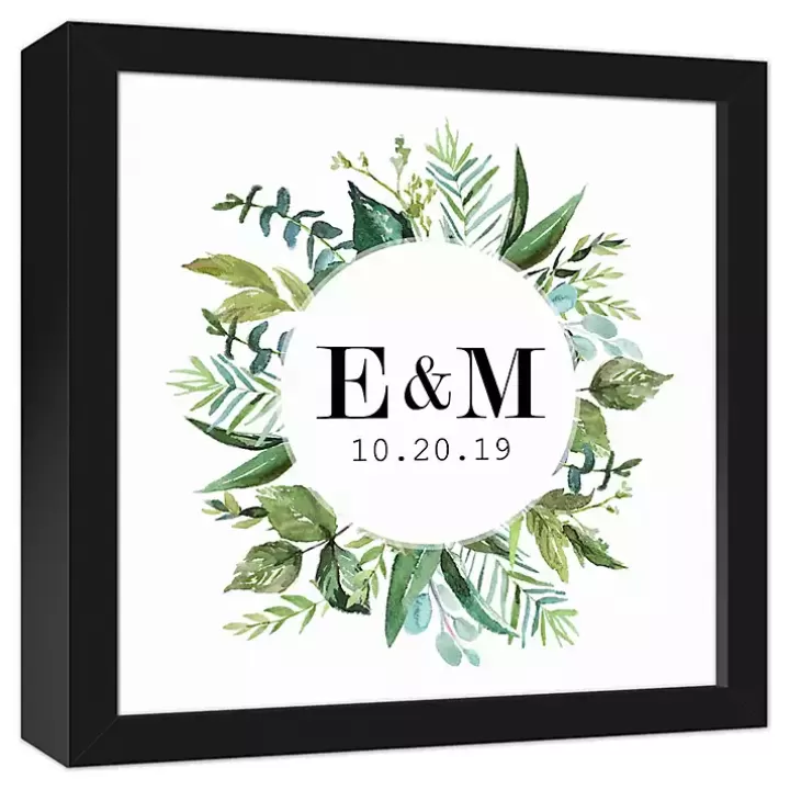 Online Personalized Framed Monogram Leaves Wall Plaque Wall Quotes & Signs