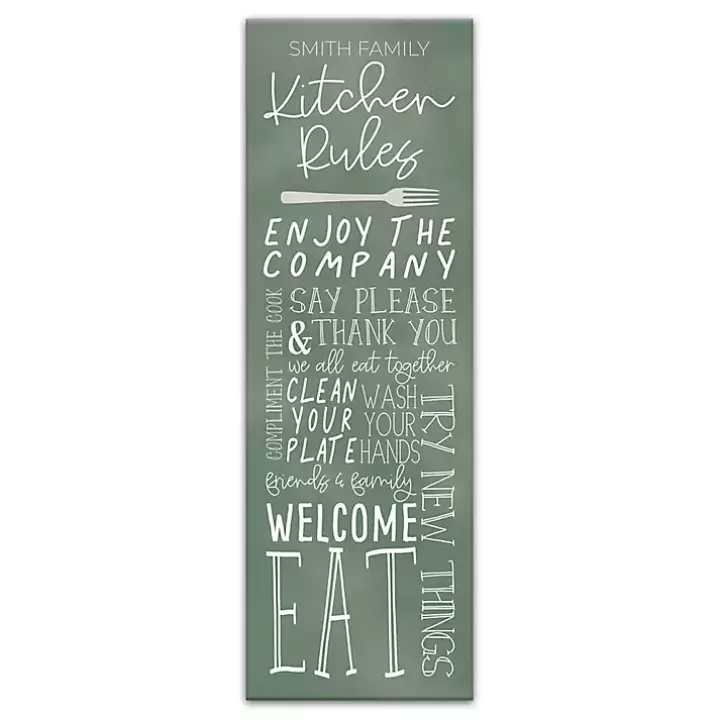 Discount Personalized Kitchen Rules Canvas Wall Plaque Wall Quotes & Signs