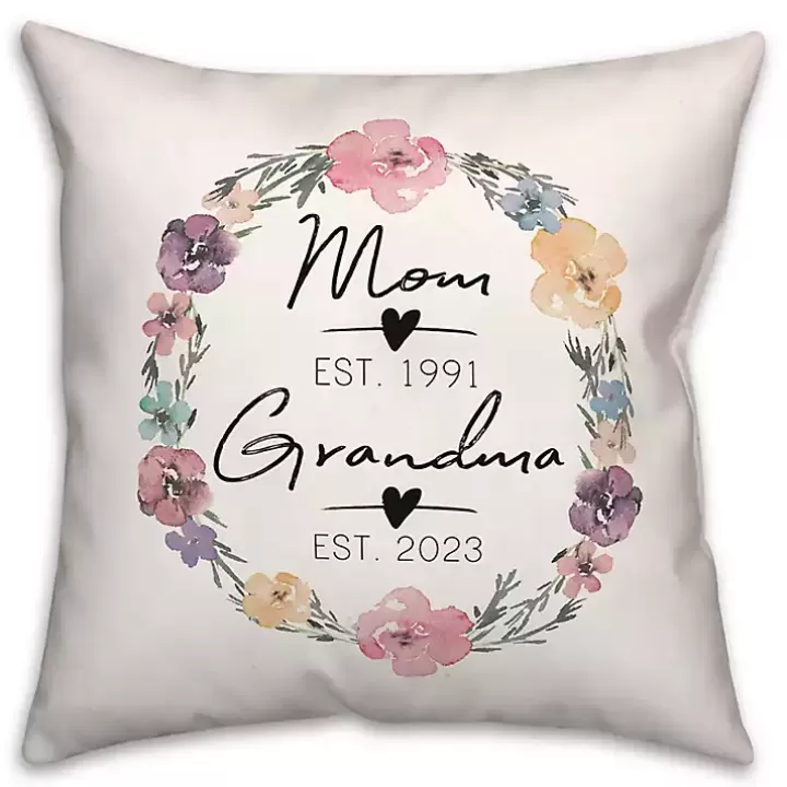 Sale Personalized Mother's Day Dates Outdoor Pillow Outdoor Cushions & Pillows