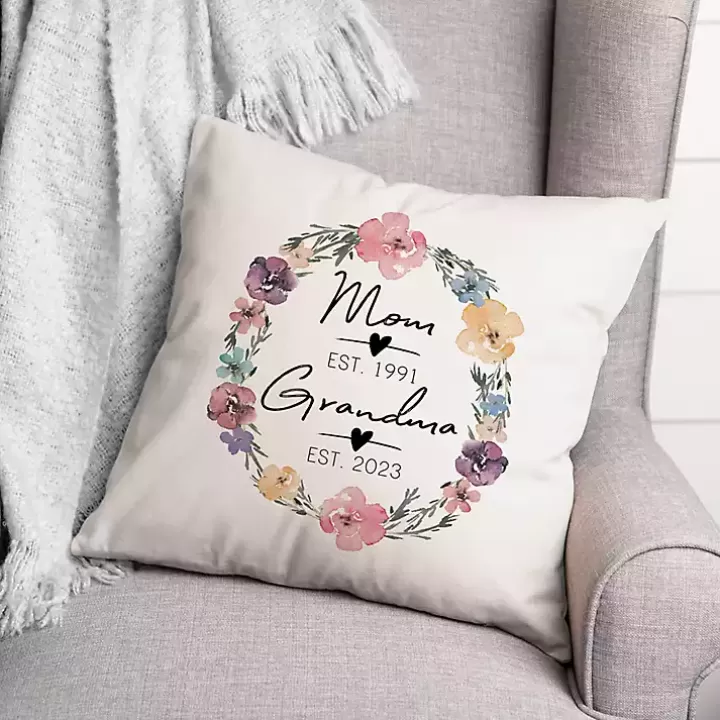 Sale Personalized Mother's Day Dates Outdoor Pillow Outdoor Cushions & Pillows