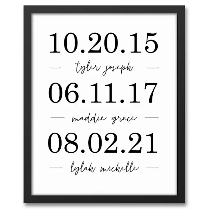 Store Personalized Names & Dates Framed Canvas Print Wall Quotes & Signs