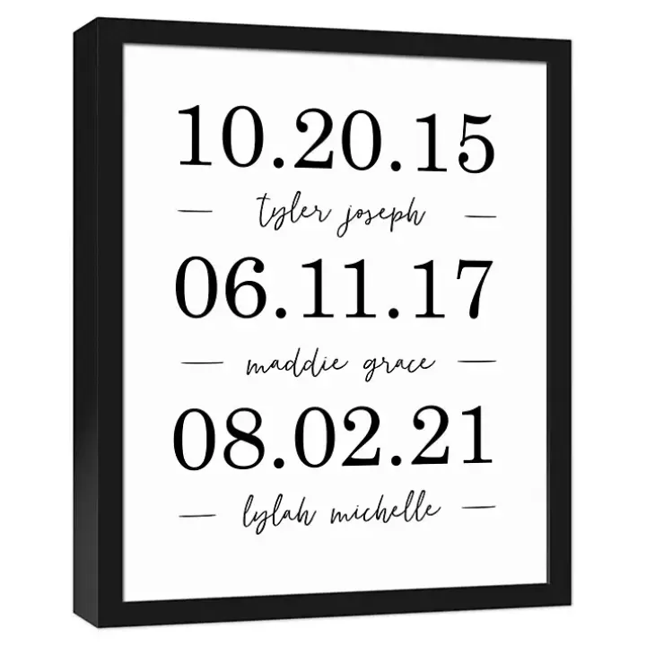 Store Personalized Names & Dates Framed Canvas Print Wall Quotes & Signs