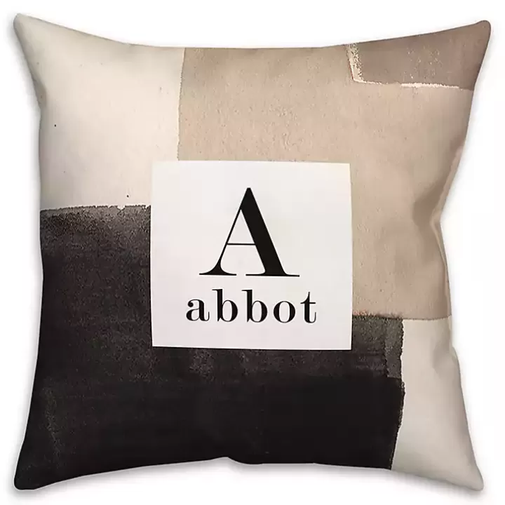 Clearance Personalized Neutral Monogram Outdoor Pillow Outdoor Cushions & Pillows