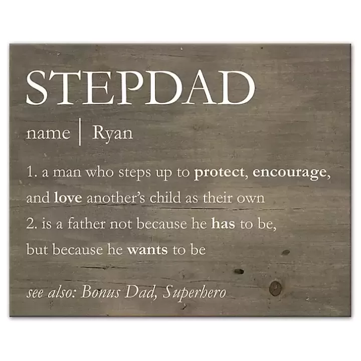 Fashion Personalized Stepdad Definition Canvas Wall Plaque Wall Quotes & Signs