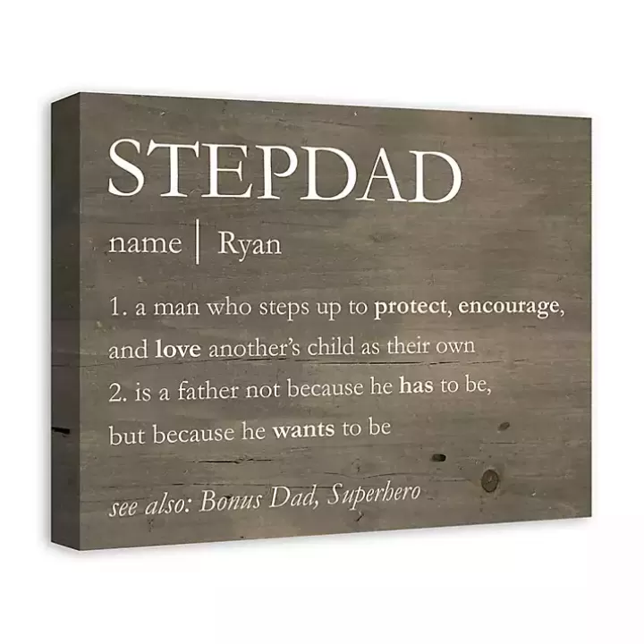 Fashion Personalized Stepdad Definition Canvas Wall Plaque Wall Quotes & Signs