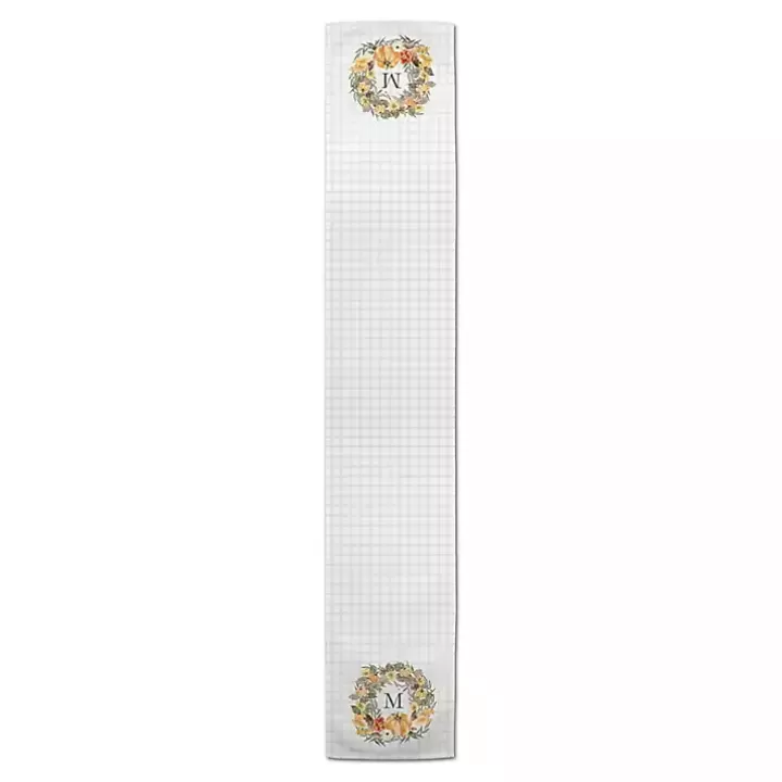 Best Personalized Wreath Monogram Table Runner, 72 in. Table Linens