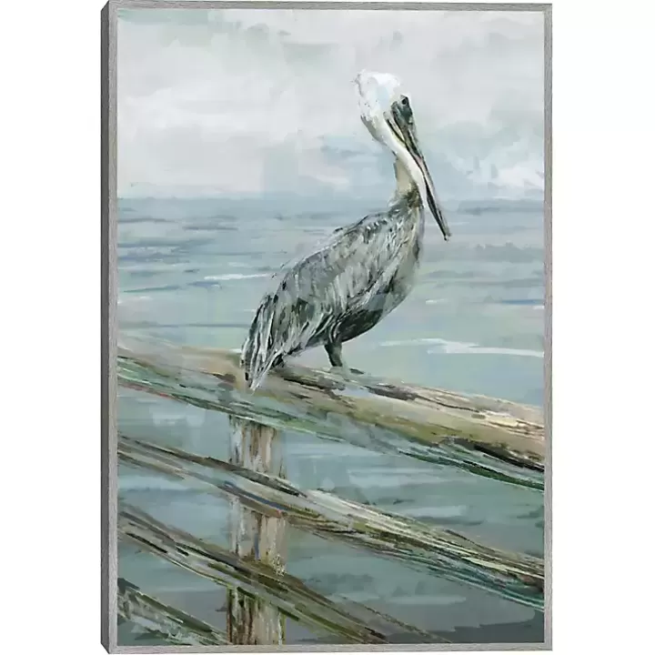 Shop Pierside Pelican Framed Canvas Art Print Canvas Art