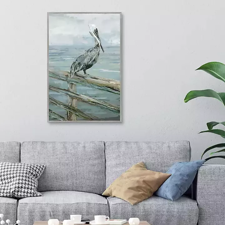 Shop Pierside Pelican Framed Canvas Art Print Canvas Art