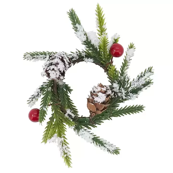 Hot Pineberry Christmas Wreath Napkin Rings, Set of 4 Table Linens