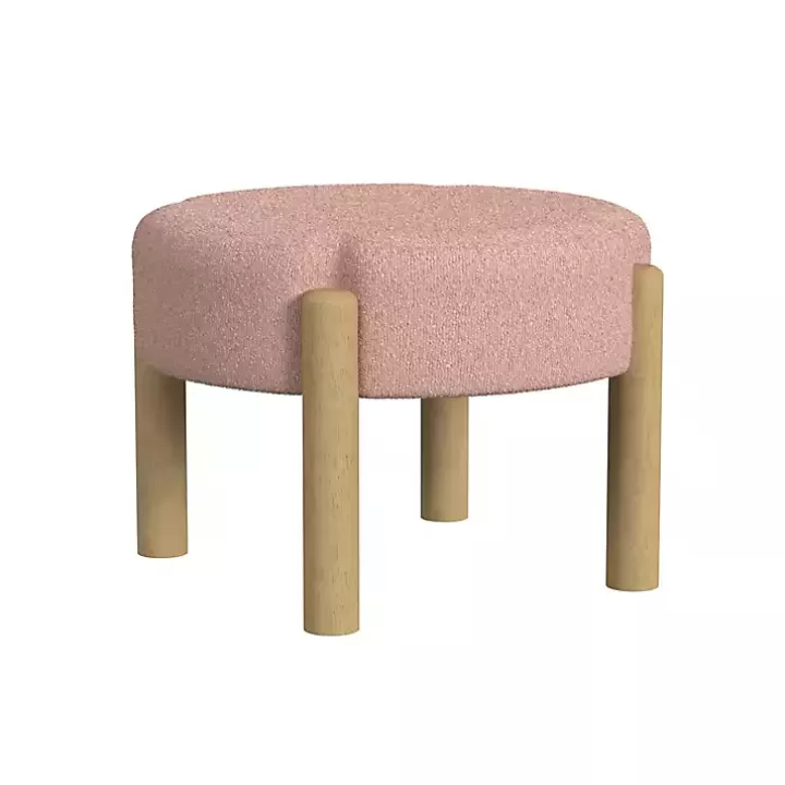 Shop Boucle Natural Wood Ottoman Benches & Ottomans