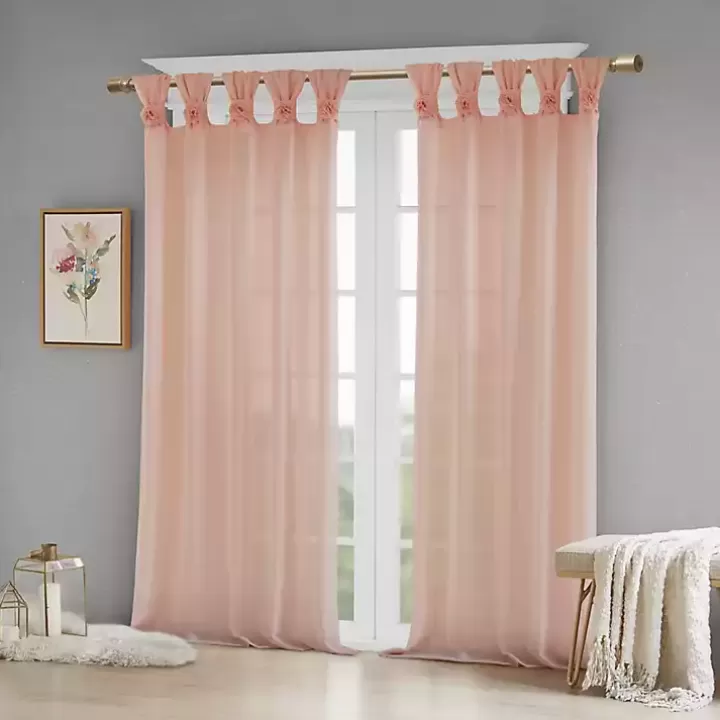 Fashion Rosette Tab Top Curtain Panel, 95 in. Curtains & Drapes