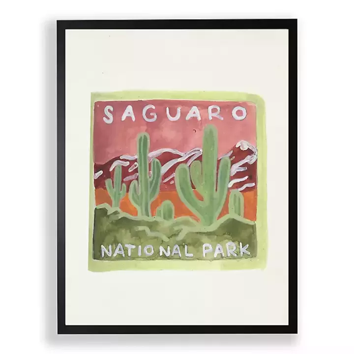 Store Pink Saguaro Framed Art Print Framed Art