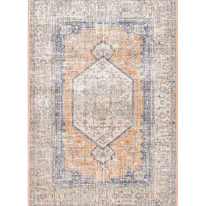 Best Sale Pink Vintage Floral Print Area Rug, 8x10 Area Rugs