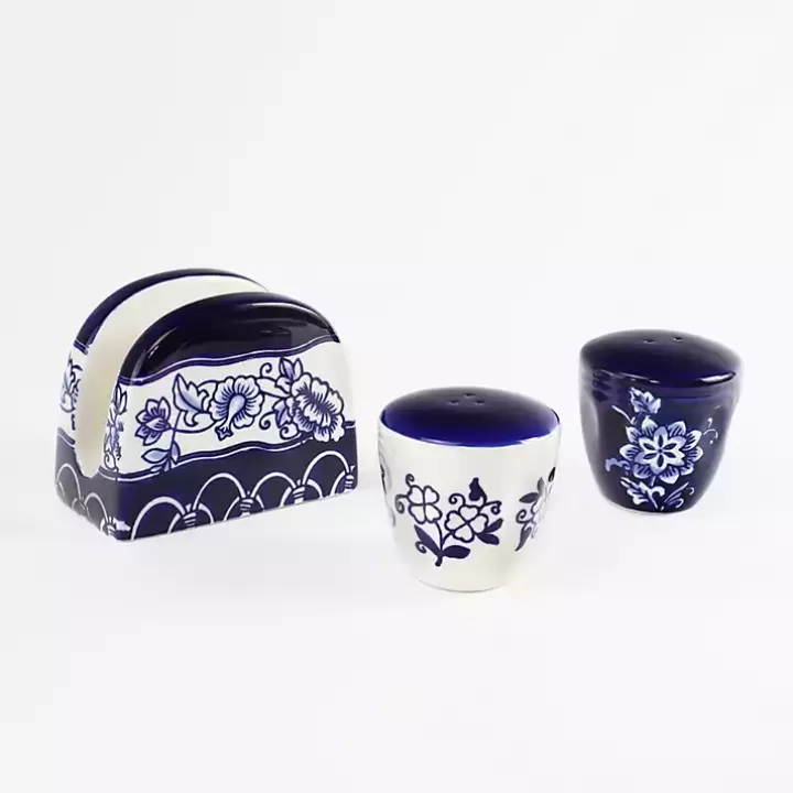 Discount Pip Vintage Blue Floral 3-pc. Shaker & Napkin Set Kitchen Accessories