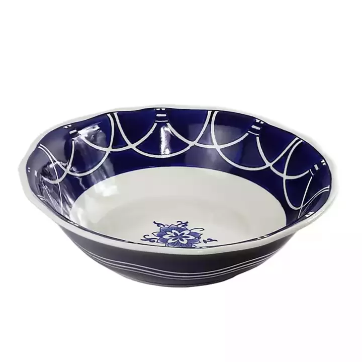 Online Pip Vintage Blue Floral Serving Bowl Serving & Entertaining