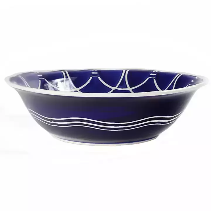 Online Pip Vintage Blue Floral Serving Bowl Serving & Entertaining