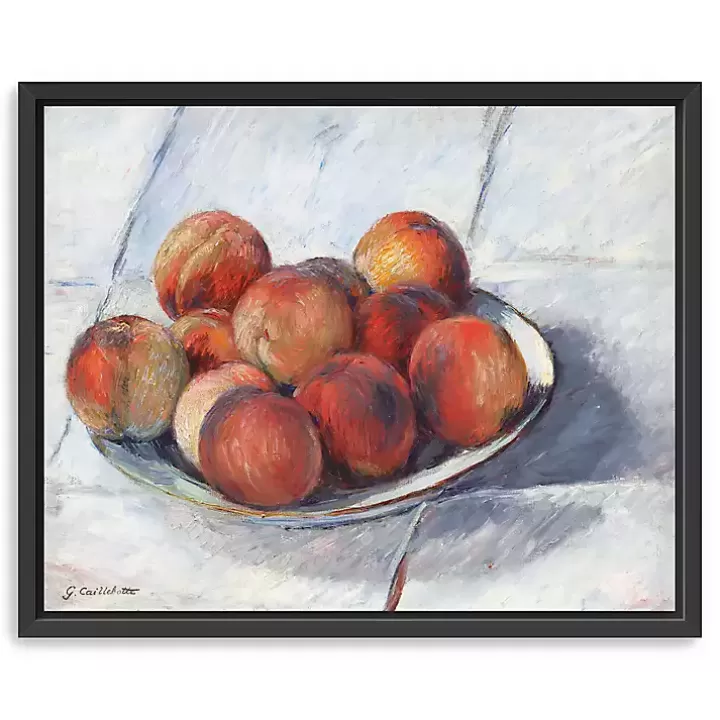 Cheap Plate of Peaches Framed Canvas Art Print Canvas Art