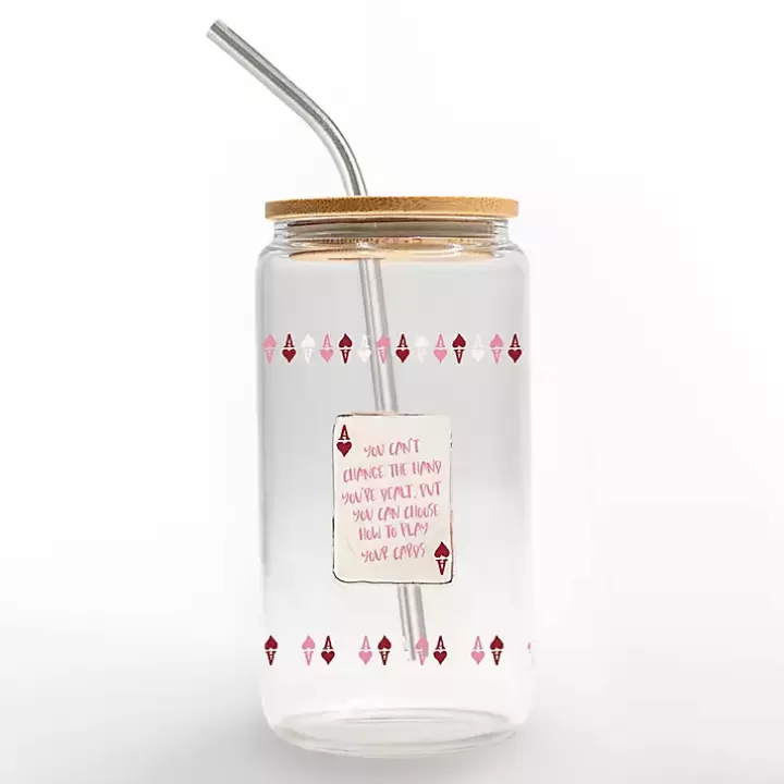 Cheap Play Your Cards Glass Tumber Glassware & Drinkware
