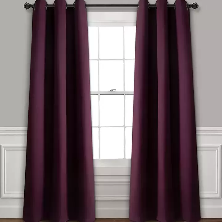 Cheap Plum Absolute Blackout Curtain Panel Set, 84 in. Curtains & Drapes