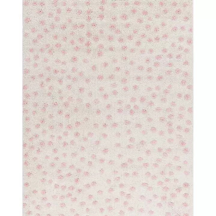 Store Plush Pink Dotted Area Rug, 5x7 Area Rugs