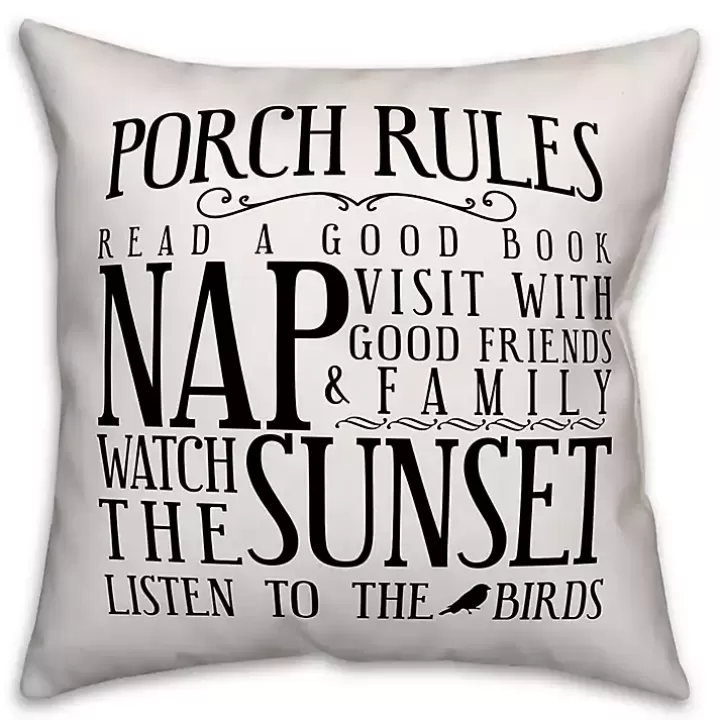 Sale Porch Rules Outdoor Pillow Outdoor Cushions & Pillows