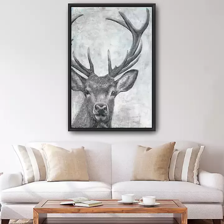 Cheap Portrait of a Deer Framed Giclee Canvas Art Print Canvas Art