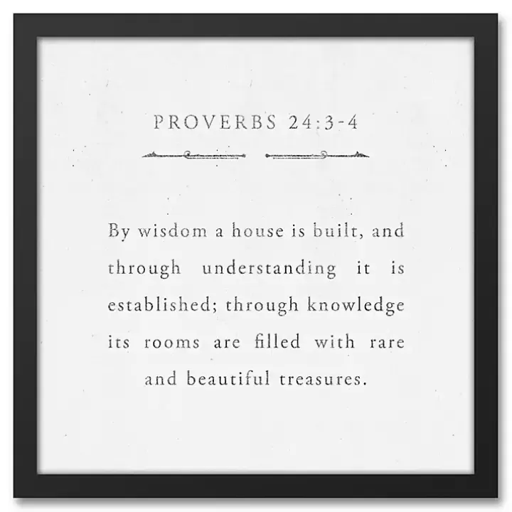 Flash Sale Proverbs Black Framed Canvas Art Print Wall Quotes & Signs