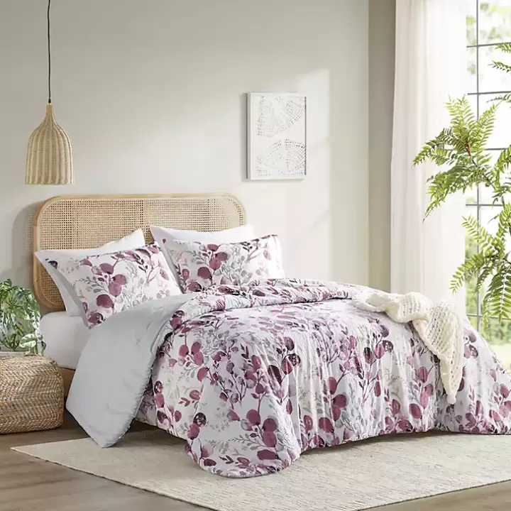 Discount Purple Botanical 3-pc. Full/Queen Comforter Set Comforters