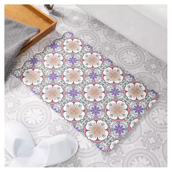 Store Purple Flower Stone Bath Mat Bathroom Rugs