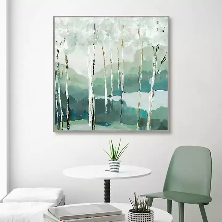 Cheap Quiet Birch Forest II Framed Canvas Art Print Canvas Art