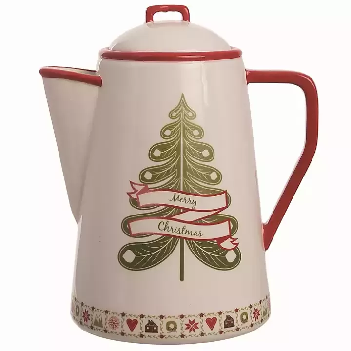 New Quilted Motif Christmas Tree Pitcher Serving & Entertaining