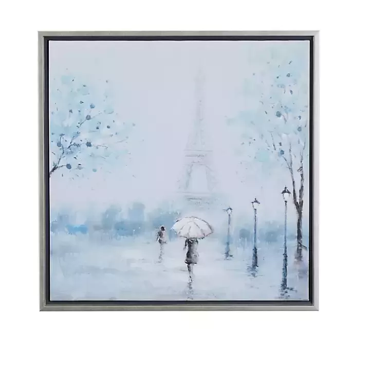 Clearance Rainy Paris Blues Transitional Framed Wall Art Framed Art