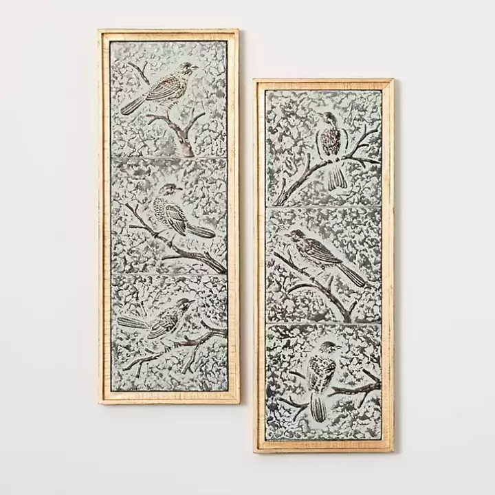 Discount Raised Bird Metal Wall Plaques, Set of 2 Wall Plaques