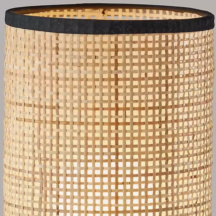 Discount Rattan Cylinder Shade Black Base Table Lamp Table Lamps