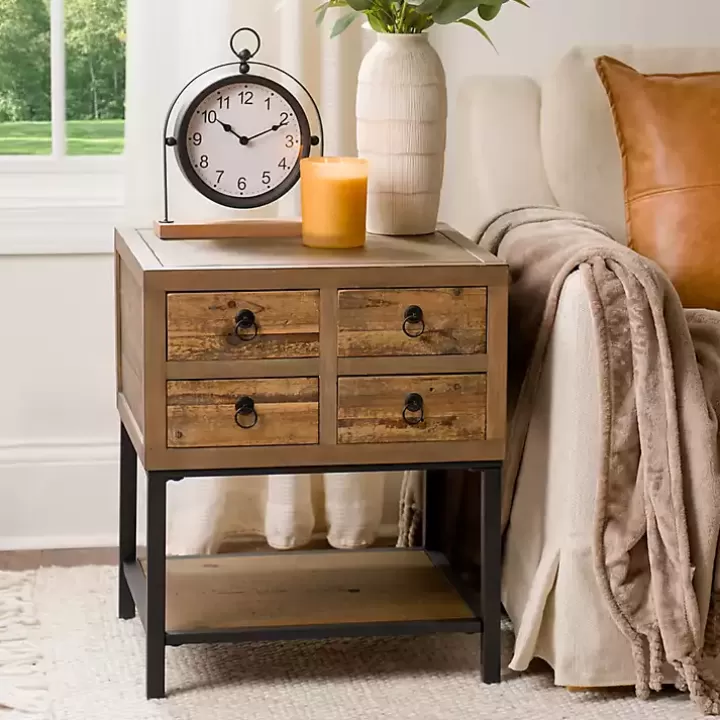 Online Reclaimed Wood Accent Table with Keeping Drawers Accent & End Tables